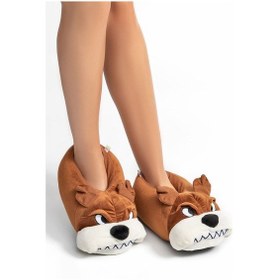 Resim Twigy Kızgın Hayvanlı Garson Boy Kadın Panduf - Kahverengi YY0263 