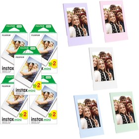 Resim Instax mini 100'lü Film ve 5 Fotoğraf Çerçevesi 