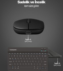Resim SPRANGE Tablet Ve Telefonlar İçin Bluetooth - Wireless Klavye Ve Mouse Set - Siyah 