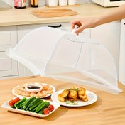 Resim 1 Paket Katlanabilir Gıda Kapağı Çadırı - Açık Hava Piknikleri ve Kapalı Yemekler için Paslanmaz Çelik ve Yıkanabilir Kumaş File Ekran, Böceklere Karşı Gıda Koruyucu, Toz Geçirmez Mutfak Masası Servis Kapakları 