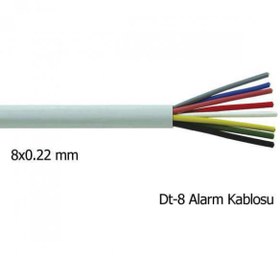 Resim DT8 ALARM VE DİAFON KABLOSU BİNA İÇ HAT DT8 8x0,22 Koaksiyel Diafon Kablosu (20 METRE KARGO BEDAVA) 
