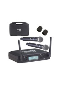 Resim Hepa Merz Urx-186ee Uhf 2x100 Kanal Çiftli Kablosuz El Mikrofonu Çift Anten Lcd Ekran 