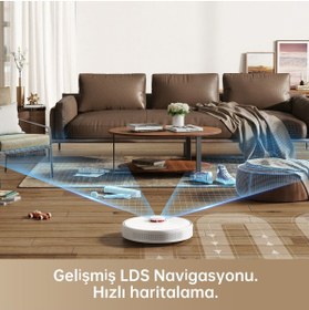 Resim Dreame Robot Süpürge, LDS navigasyon ve 5000Pa emiş gücü, maksimum 280 dakika çalışma süresi halılar 