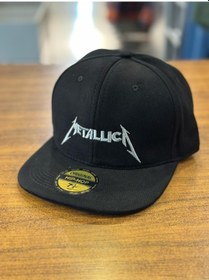 Resim Hamze Metallica Nakışlı Siyah Hip Hop Snapback Rapper Basket Cap Şapka Siyah 