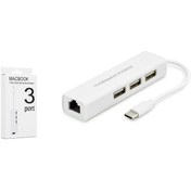 Resim HADRON HDX7007 Type-C 3.1 Ethernet Çevirici 3x USB HUB 