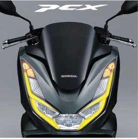 Resim Honda Pcx Ön Far Kaşı Tasarımı Şeffaf Sticker Sarı 