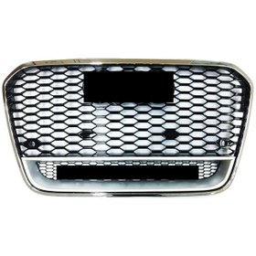 Resim Audi A6 RS6 Panjur Quattro Yazılı Krom/Siyah RS 2011-2014 Arası Uyumlu 