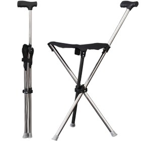 Resim Taşıma Askılı Yürüyüş Çekirgesi - Ayarlanabilir Yükseklik, Hafif Sağlam Çerçeve, Ergonomik Tutma Kolu ve Yürüyüş, Kamp, Seyahat, Yaşlılar İçin Destek, Yürüyüş Ekipmanı, Kamp Mobilyaları, Kompakt Tasarım, Güvenli Kilitleme Mekanizması 