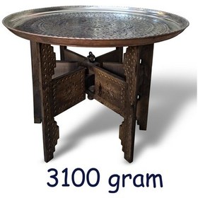 Resim 62 Cm El İşlemeli Otantik Desenli Kalın Urfa Bakır Tepsi - Kalaylı-tps457 Antik Bakır 