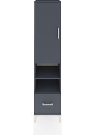 Resim Hyperion Dolap 5 Raflı Tek Çekmeceli Tek Kapaklı 44x44x195 Antrasit-antrasit Antrasit 