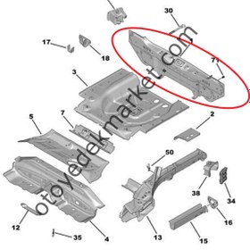 Resim Peugeot 2008 (2020-2023) Arka Panel Sacı (Orijinal) 