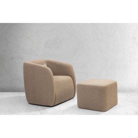 Resim hoom concept ARYA TEDDY BERJER VE PUF SETİ, KAHVERENGİ 