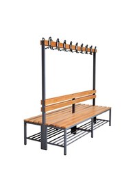 Resim Ayakkabılıklı 6 Ayaklı Çift Taraflı Bank, 18 Kanca, 200x85x170 Cm, Spor Bankı 