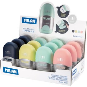 Resim MILAN 4714112 CAPSULE KALEMTRAŞ/SİLGİ(SILVER) - 12ADET 