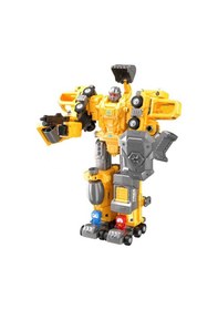 Resim 5 İn 1 Dönüşen Robot İş Makineleri Seti - Sök Tak Parçalanabilir Eğitici Oyuncak 51 Parça 