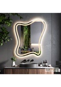 Resim Elvenor Günışığı Lazer Kumlamalı Lavabo & Banyo Aynası Dokunmatik Sensörlü 91 X 110 Cm 