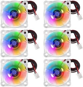 Resim 6 adet 3D Yazıcı Fanı DC 24V Mini Fırçasız Soğutma Fanı 40 x 40 x 10 mm Hidrolik Rulman Fanı RGB LED 2 Pin Terminal ile 3D Yazıcı, DVR, PC, CPU için 