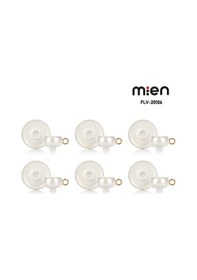 Resim Mien 6 Lı Ayaklı Porselen Sedef Renk Fincan Takımı Gold Kulplu Şık Kahve Fincanı Seti Beyaz 