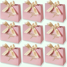 Resim 20 Adet Altın El Yazısı ve Saten Kurdeleli Gül Pembe Teşekkür Hediye Çantaları - Düğünler, Bebek Duşları, Kurumsal Etkinlikler İçin Şık Parti Favor Çantaları - Kurdelalı Paket, Hediyelik Çantalar, Bebek Duşu İkramlıkları, Zarif Tasarım, Kolay Ambalajlama 