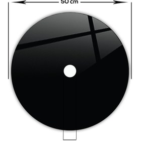 Resim Decorita Cam Avize Göbeği | Düz Renk Siyah | 50cm X 50cm 