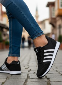 Resim Dark Heel Erkek Siyah Beyaz Günlük Bağcıklı Sneaker Casual Rahat Yumuşak Tabanlı Konforlu Şık Spor Ayakkabı 