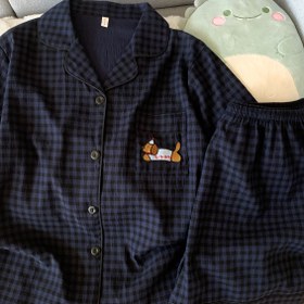 Resim Yaz Yeni Tarzı Tatlı Karakterli Kısa Kollu Hırka ve Şortlu Kadınlar İçin Sevimli Rahat Pijama Takımı 