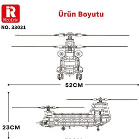 Resim Reobrix 33031 Amerikan Helikopter CH-47 CH-47 Transport Helicopter Chinook Yaratıcı Yapı Blok Seti Building Blocks - 1451 Parça 