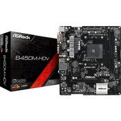 Resim Asrock B450M-HDV AMDB450 3200MHz DDR4 Soket AM4 ATX Anakart (ASRB450M-HDV) 