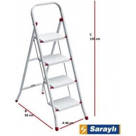 Resim Saraylı Pratik Metal Merdiven Beyaz 4 Basamaklı Diğer 