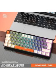 Resim T60 Mini Rgb Oyun Klavyesi Gaming Mekanik 62 Tuşlu 18 Rgb Led Usb Tip-c Kablosu 