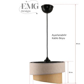 Resim Manolya Modern Kumaş Başlıklı 2 Katlı Yatak Odası Çocuk Odası Salon Mutfak Hol Avize 