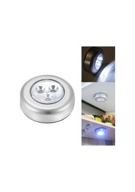 Resim Gardrop - Çekmece - Dolap Köşe Aydınlatıcı Kablosuz Pilli Led Spot Mutfak Lamba Stick Gümüş 
