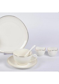 Resim Vitale Elips Beyaz New Bone 32 Parça Kahvaltı Takımı Mtfk.0123 Krem 