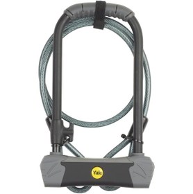 Resim Yale Maksimum Güvenlikli Kablolu U Bisiklet Kilidi Altın Serisi Gri - Siyah 