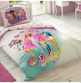 Resim Taç Tek Kişilik Lisanslı Nevresim Takımı Barbie Extra 