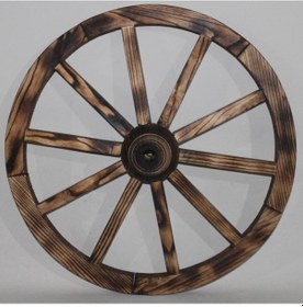 Resim Otantik Ahşap At Arabası Tekeri 70 Cm.(Ahşap 2) Diğer 