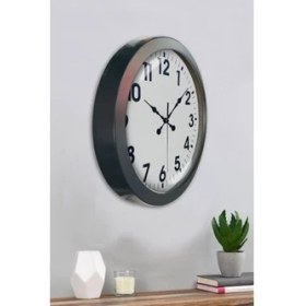 Resim Bahat Salon Ofis Duvar Saati Gri Metal Çerçeve 36 cm 