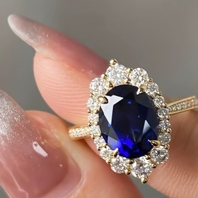 Resim Günlük Giyim, Tarihler, Partiler ve Özel Günler İçin Mükemmel, Parıltılı Detaylarla Şık Mavi Safir Nişan Yüzüğü - Günlük Giyim Yüzüğü | Şık Yüzük Tasarımı | Sentetik Safir, Nişan Yüzükleri 