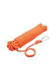 Resim Fosforlu 6 mm Turuncu Halat - Mıknatıs Balıkçılığı Halatı - 50 metre - Karabina Kancalı Set 