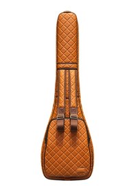 Resim Saz Kılıfı Kahverengi Suni Deri Kalın Kılıf Kahverengi Kapitoneli Uzun Sap Bağlama Kılıfı 