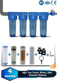 Resim Atlantis Daire Bina Girişi 10 inch 4 Aşama Su Arıtma Yumuşatma Cihazı(AĞIR KİREÇ ÖNLEYİCİ SİSTEMİ) 