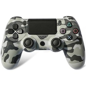 Resim Gajeena Ps4 Kablosuz Bluetooth Oyun Kolu - 6 Eksenli Jiroskoplu, Işıklı Şeritli, 3.5mm Ses Jackli, Ergonomik Tasarım - Kamuflaj Gri 4.0 Nesil 