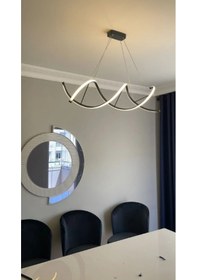 Resim Helazon / Sarkıt Avize / 100x20 CM / 3 Renk Işık / Antrasit Gövde 