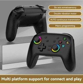Resim S08black-switch Gamepad Nintendo Switch İçin Kablosuz Oyun Denetleyicisi Bilgisayar Oyun Denetleyicisi Çift Motorlu Titreşim 