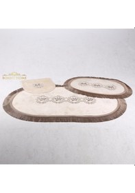 Resim Shems Vizon 6 Prç Kirli Çamaşır Sepeti Seti + Banyo Paspası Seti Vizon 