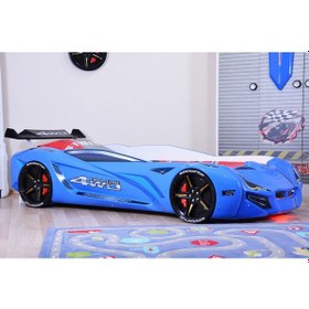 Resim Setaymobilya Arabalı Yatak , Mercedes Mavi , Uzaktan Kumandalı , Sesli 