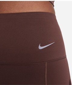 Resim Go Sıkı Destekli Yüksek Belli Cepli Tam Boy Kadın Taytı Stilim Spor Kahverengi 