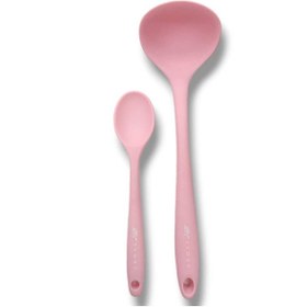 Resim CEPHOME Pembe 2'li silikon set 1 kepçe 1 kaşık (20cm) 