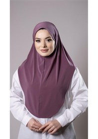 Resim Hürrem Bone Violet Pratik Hazır Geçmeli Tesettür Eşarp Sandy Kumaş Düz Hijab 2308 21 