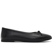 Resim Kadın Siyah Fiyonklu Deri Babet - Siyah / 38 